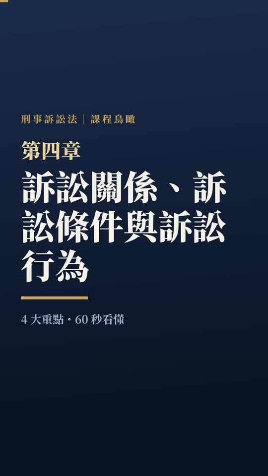 第四章｜訴訟關係、訴訟條件與訴訟行為｜課程鳥瞰影片封面